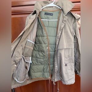 Zara Cotton Jacket & Vest removable with Faux Fur Trim Hood